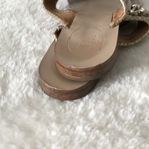 Jack Rogers leather thong sandal with tassles